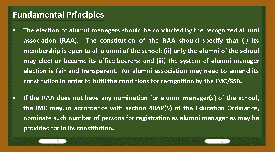 Fundamental Principles of Alumni Manager Election